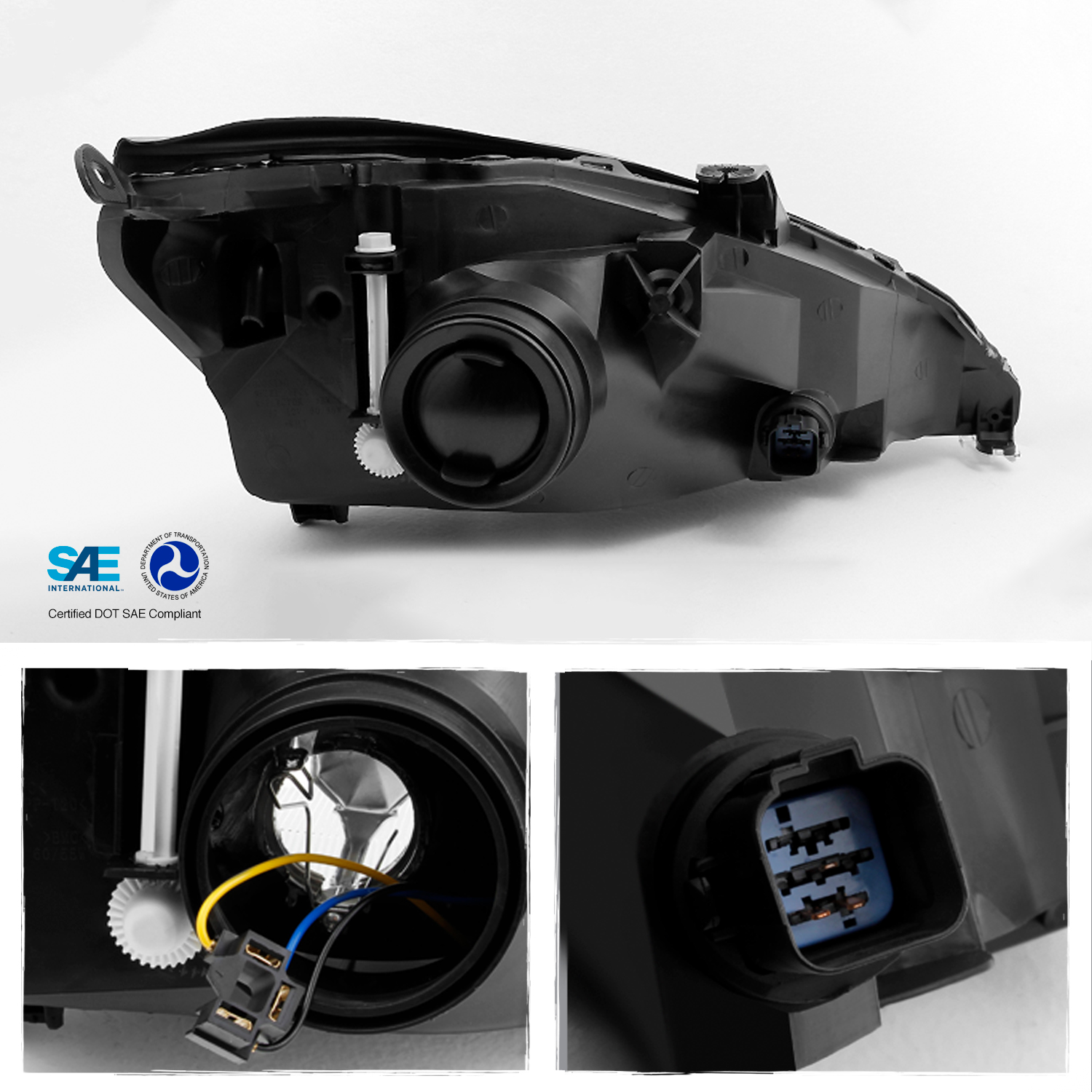 2000 2001 2002 2003 2004 Ford Focus LH + RH Black Headlights Assembly Set Pair eBay