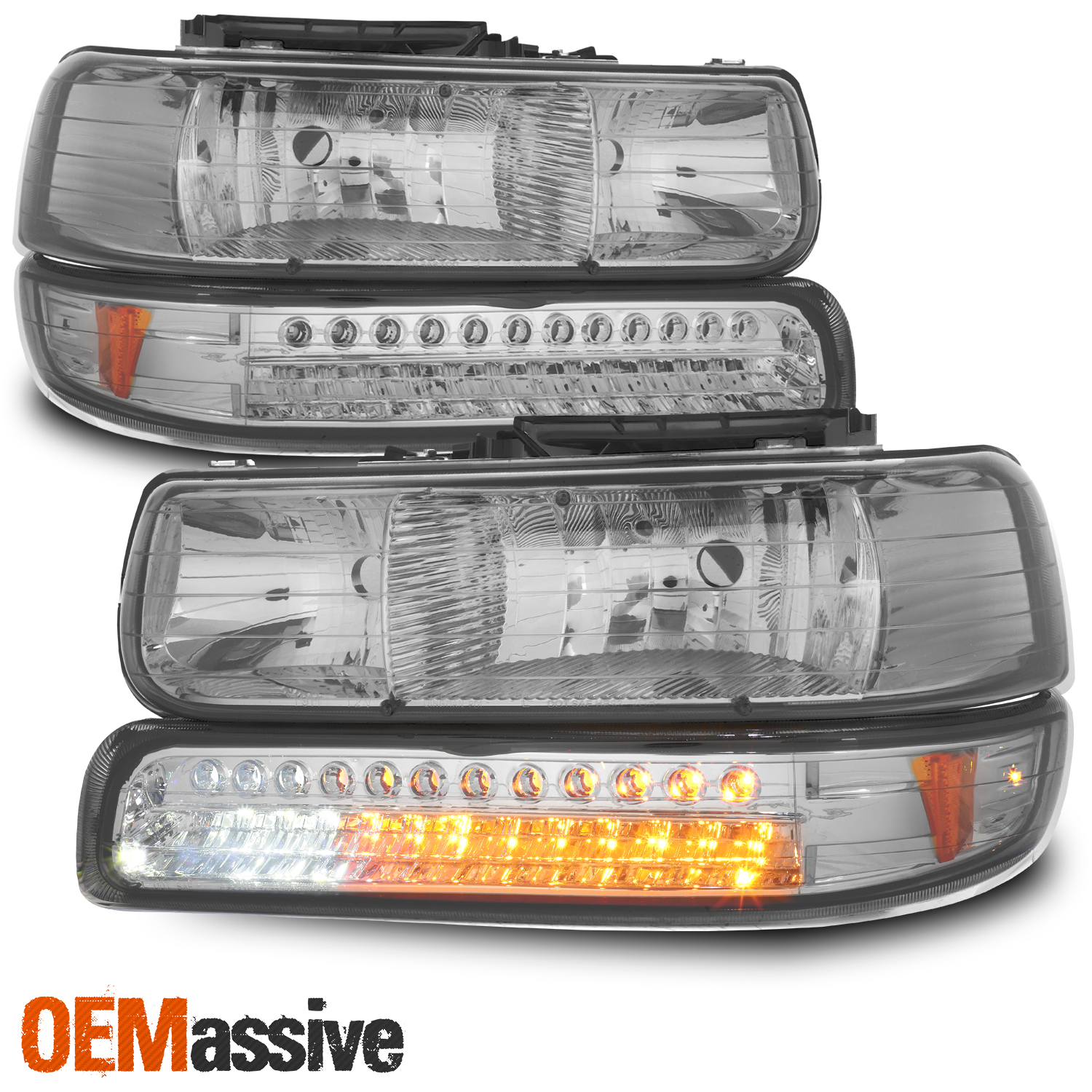 For 00-06 Chevy Tahoe//Suburban 5.3L SMD Bumper+Headlights LED Bulbs Tail Light