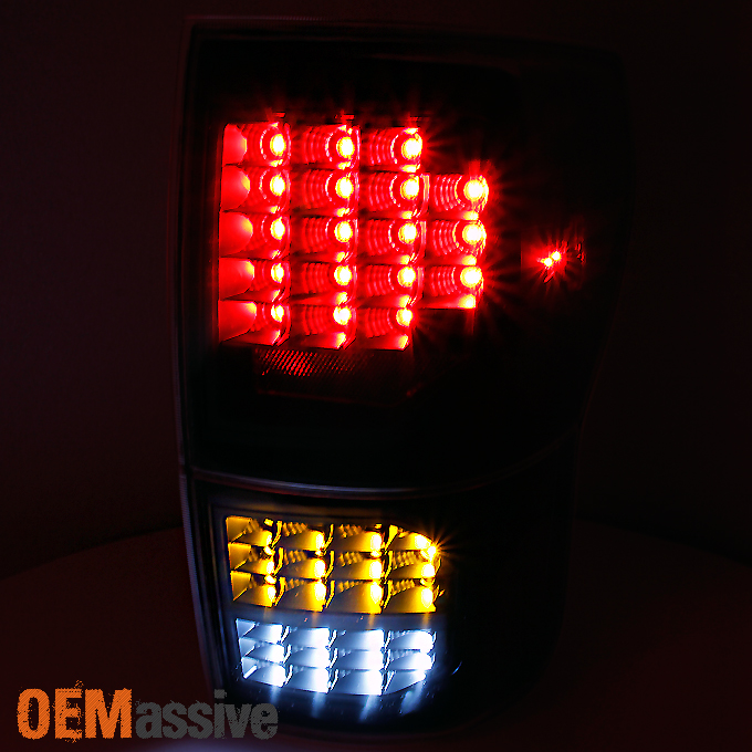 Fits Tundra Black *Full LED* Reverse Turn Signal Taillights Lamp Pair 2007-2013