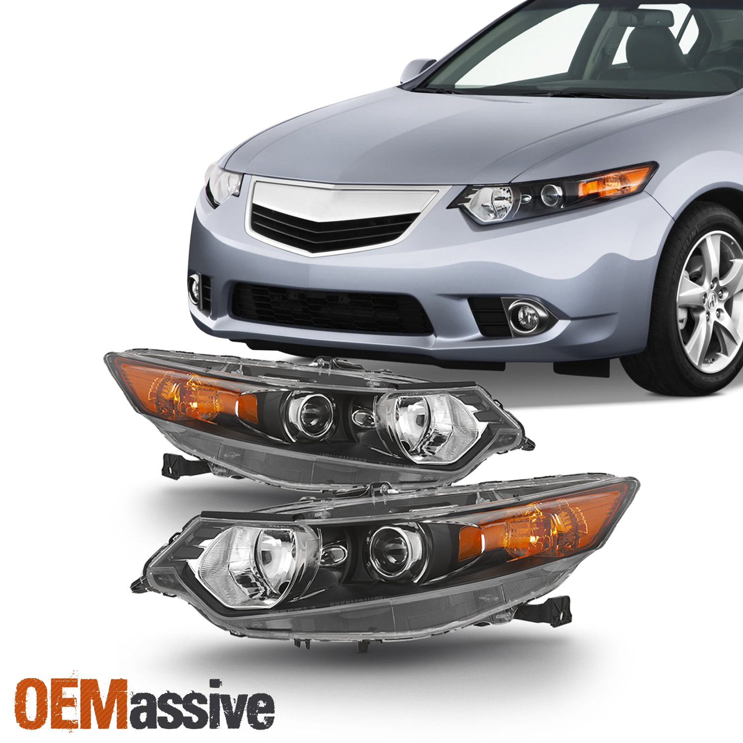 HID Type 2009-2014 Acura TSX Headlights Headlamps Replacement 09-14 Left Right E